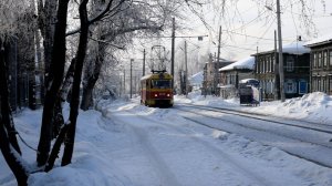 Трамвай Tatra T3SU-1174. Новогодний трамвайка.