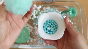 Мятный СЛАЙМ! Смешиваем мятные тени и макияж, детали, блёстки в слайм! Увлекательное видео со слаймо