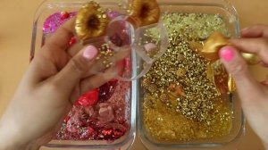 СЛАЙМ - Смешиваем тени для век «Красная свинка VS Золотая свинка» и макияж, смешиваем в слайм! Увлек