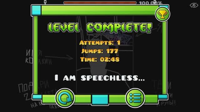 Прохожу уровень GINGERBREAD HOUSE (прянечный домик) в Geometry Dash.