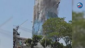 Бангкок в панике: землетрясение сносит строящийся небоскреб и выплескивает бассейны с крыш