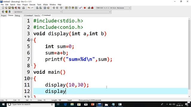 Function in c programming | Program-58 |Function with Parameter in C Language