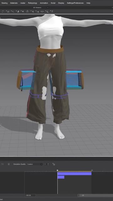 Quick digital fashion practice in Marvelous Designer 💫 #3d #digitalfashion #c4d #marvelousdesigner