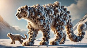 Детеныш снежного барса ищет помощи у своей раненой матери и МЧСников  | Расслабляющая видеосъемка