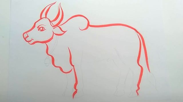 Art 17 #OX COW LINE DRAWING #howtodraw #stepbystep смотреть онлайн