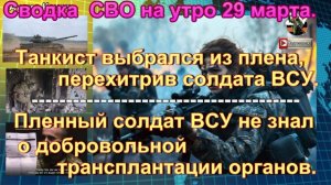 Сводка  СВО на утро 29 марта. Женщины-штурмовики и мощный «муравейник»