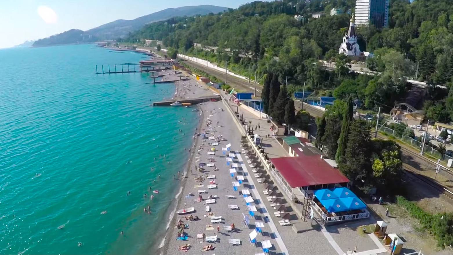 Веб камера пляж Автомобилист Кудепста Сочи (со звуком моря) смотреть онлайн