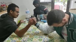 Arm wrestling Match Between University Friends(Good Memories)
