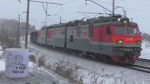 Поезда России в снежной вьюге декабря в Сибири | Железная дорога