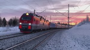 Поезда России зимой на рассвете в Сибири | Железная дорога