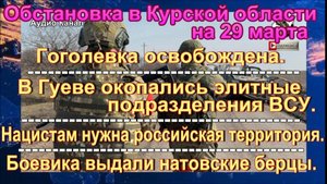 Последние новости о ситуации и боях в Курской области на 29 марта 2025 г