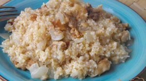 Каша Артек со шкварками и луком