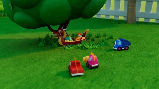 Мокасы устроили гонки в воде на лодках-драконах!  Мультики про Машинки Мокас для малышей