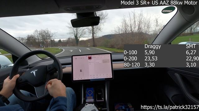 Tesla Model 3 SR+ Holiday Update 0-100 0-200 Test смотреть онлайн