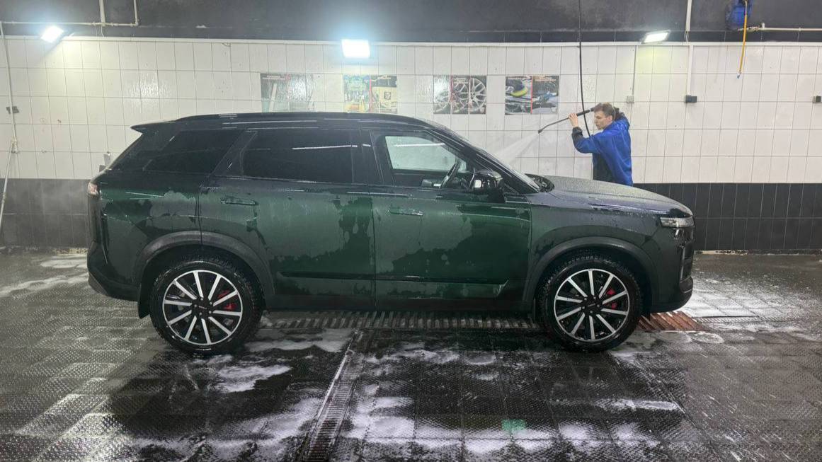 Мойка Jaecoo J7 в пленке от KPMF матовый винил смотреть онлайн