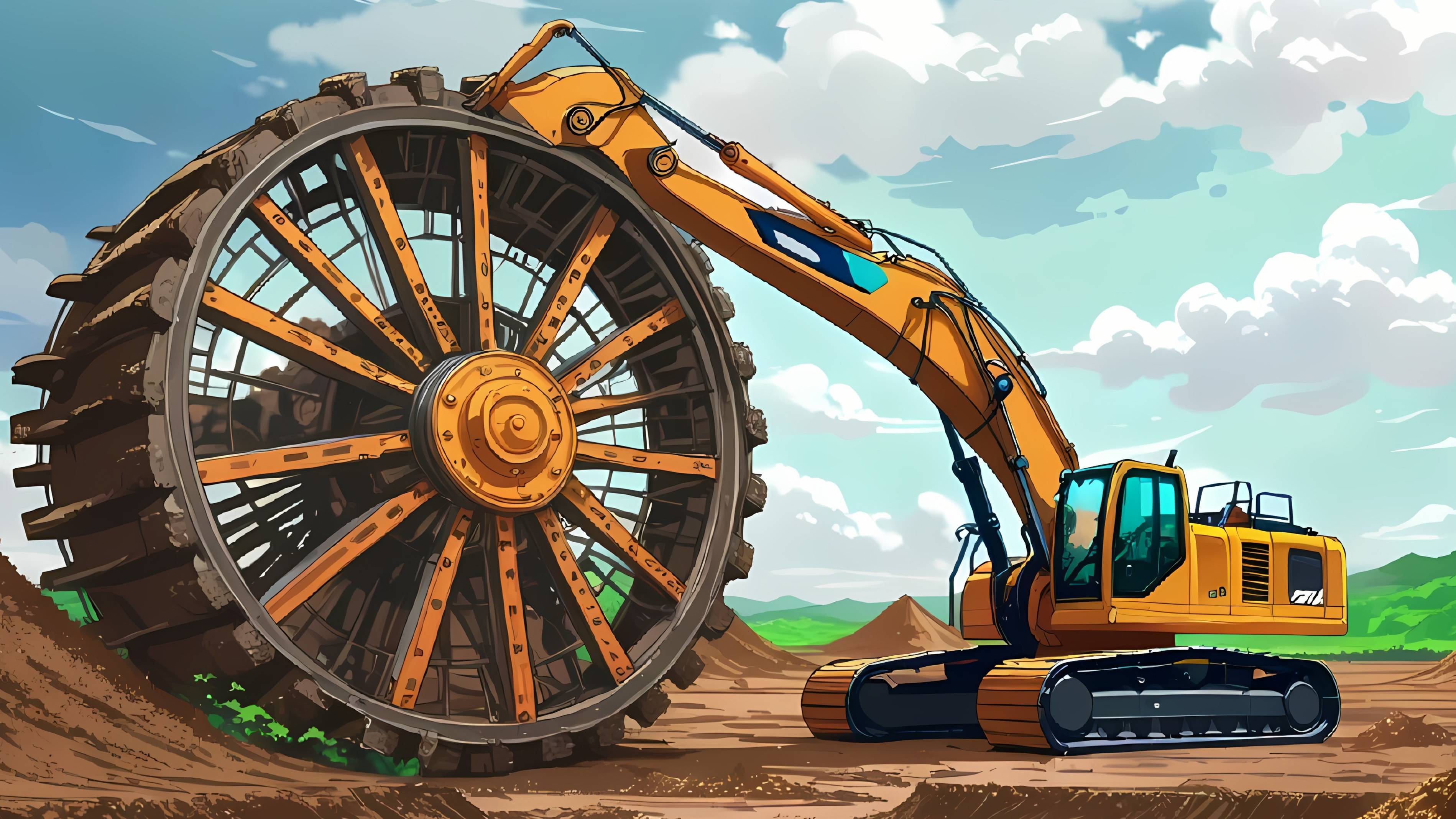 Песенка про РОТОРНЫЙ ЭКСКАВАТОР для малышей  Песенка про машинки  Мультики про машинки