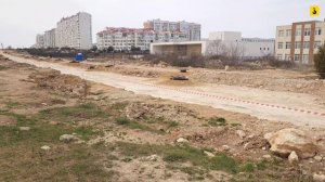 Строительство Античного проспекта в Севастополе. Март 2025