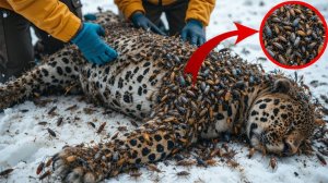 Леопард был ранен ракушками, Спасательная команда МЧСников успешно спасла Горбатого леопарда