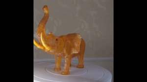 Elephant figure made of natural stone Baltic amber. Фигура слона из натурального Балтийского янтаря