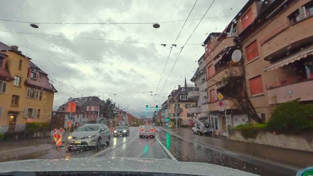 Driving in Zurich in the Rain, Switzerland 4k HDR - BMW 3 смотреть онлайн