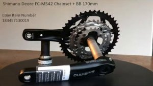 Shimano Deore FC-M542 Chainset + BB 44 32 22t Hollowtech Crankset 170mm 9s (NEW)