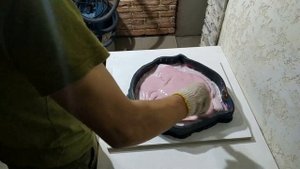 Изготовление силиконовой формы для гипсового панно КАРП. Часть 2