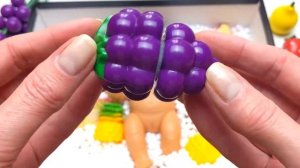 Игра и развитие для малышей! Смешивание разноцветных фруктов в коробке ASMR