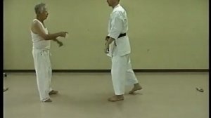 Сенсей Аничи Мияги, обучает своего ученика Филимонова ката шисочин