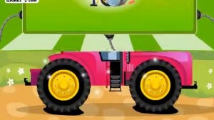 Мультик мойка и ремонт большого крутого трактора Cartoon washing and repair a big tractor