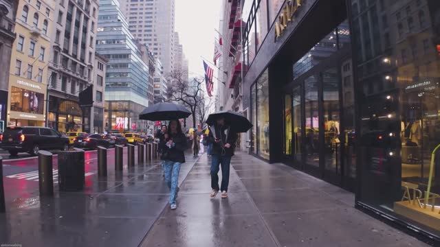 Дождливый день в Нью-Йорке. Расслабляющая Прогулка 4K март 2025 года