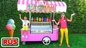 Ники вместе с мамой играют в магазин мороженого! Видео для детей.