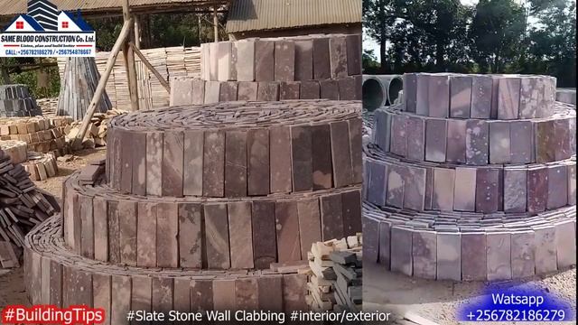 Amayinja gadizayini gebasiba kubisenge ne kubikomera gamekaa #slate stone wall clabbing #engineerin