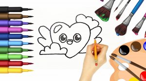 КАК НАРИСОВАТЬ СЕРДЕЧКО; рисование, раскрашивание и разукрашки для детей и малышей 🌈