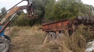 Трактор Т-40АМ. Грейферный захват на кун
