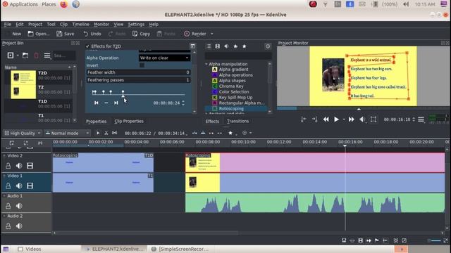 KDENLive - Rotoscoping - Multi Line- Text - Reveal with Voice смотреть онлайн