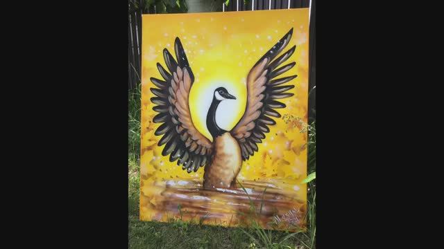 Canadian goose, painting process смотреть онлайн