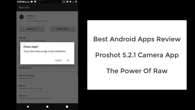 Best Android Apps Review, Proshot 5.2.1, The Power Of Raw