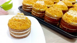 Нежный  медовый🍯 торт-пирожное за 30 минут! Рецепт, который покорит ваше сердце!