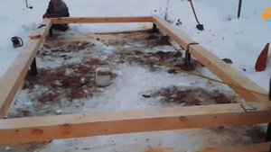 Сборка сруба 6×3 кругляк, рубленный в лапу