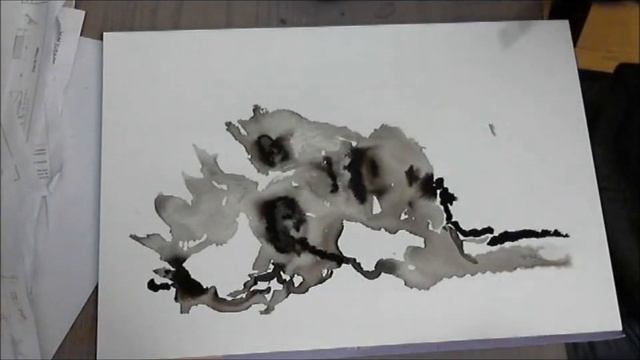 abstract portrait with india ink- full painting (encre de chine)