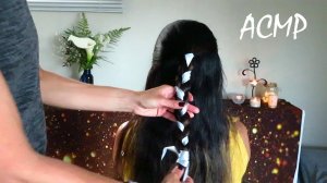 АСМР гипнотическое расчесывание волос , заплетание косичек, массаж - под успокаивающую беседу