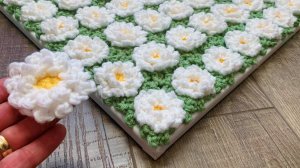 Ромашковое Поле: Вязаная цветочная картина - легко, просто и красиво!