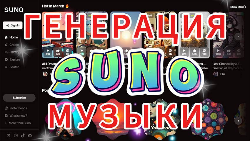 Создание музыки бесплатно Suno AI