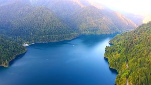 Озеро Рица Абхазия Аэросъемка Апсны Голубое озеро Гегский водопад #mw_i