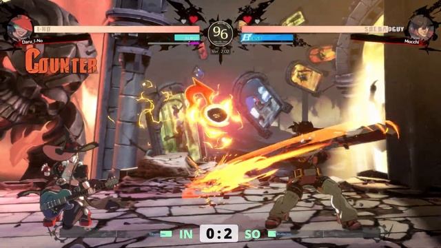 GGST ▰ Daru (#1 Ranked I-No) vs Mocchi (#2 Ranked Sol). Guilty Gear Strive