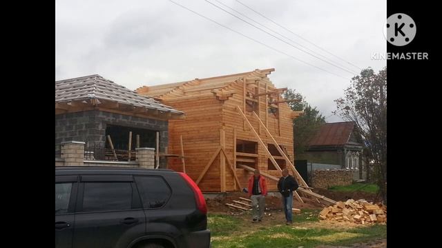 Дом из профилированного бруса в тёплый угол. смотреть онлайн