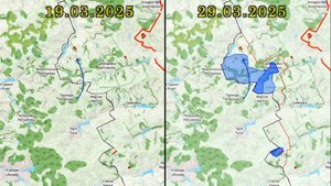 Карта боевых действий в Белгородской области с 19 по 29 марта 2025 года