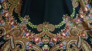 Шаль - мечта! Небесный. Павловопосадский платок