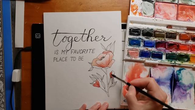 Watercolor Technique: Painting Flowers in REAL-TIME смотреть онлайн