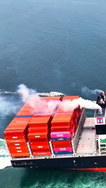 Container ship with a drone! #shorts #merchantnavy #dronevideo #drone #viral #trending #ships #wow
